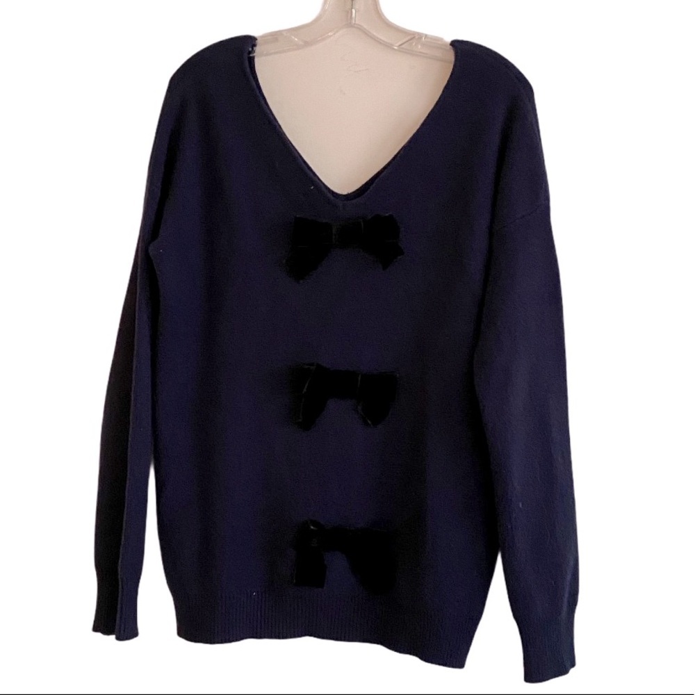 Molly Bracken Back Bow Sweater Navy Black